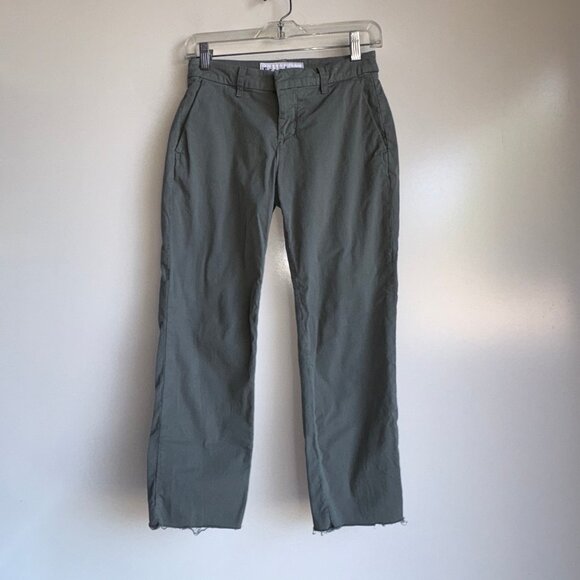 FRANK & EILEEN Wicklow Crop Chino Raw Hem Pants Size 00 Gray Green Color - Picture 1 of 11